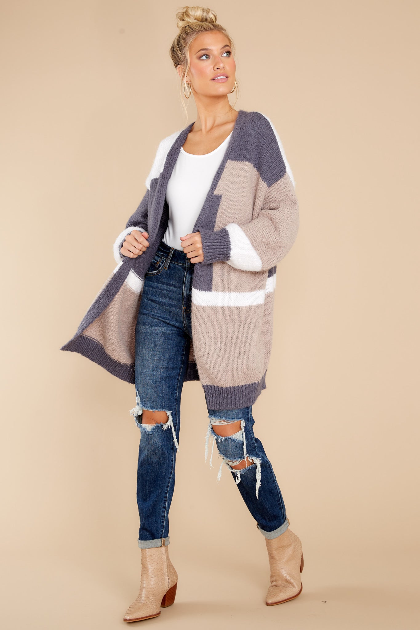Lovely Nights Ivory Multi Cardigan