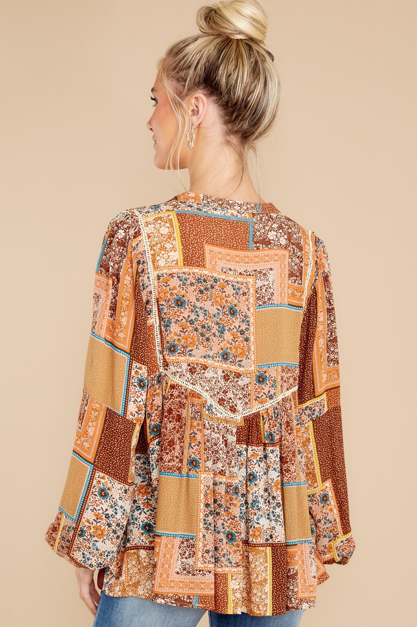 In The Mix Mustard Multi Print Top