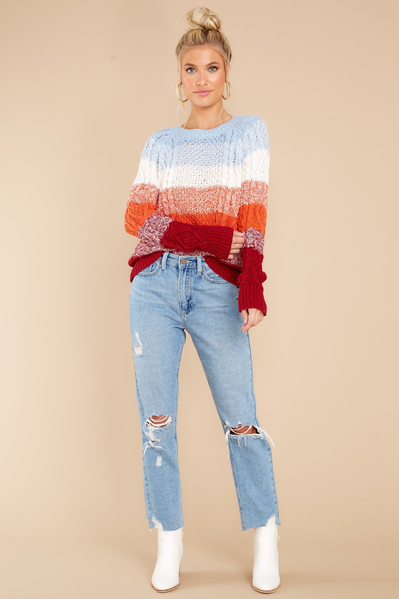 Firecracker Nights Light Blue Multi Sweater