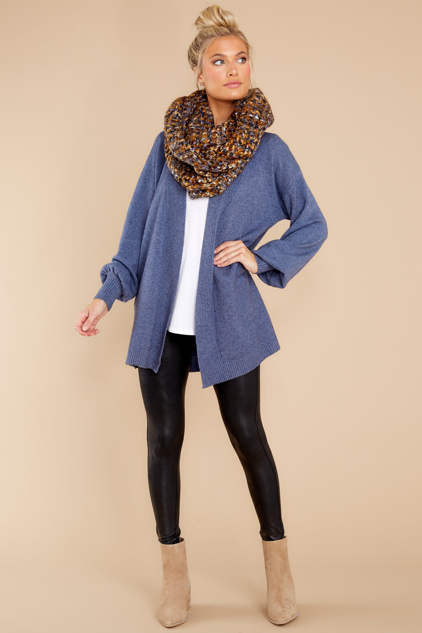 Closely Watching Dusty Blue Cardigan