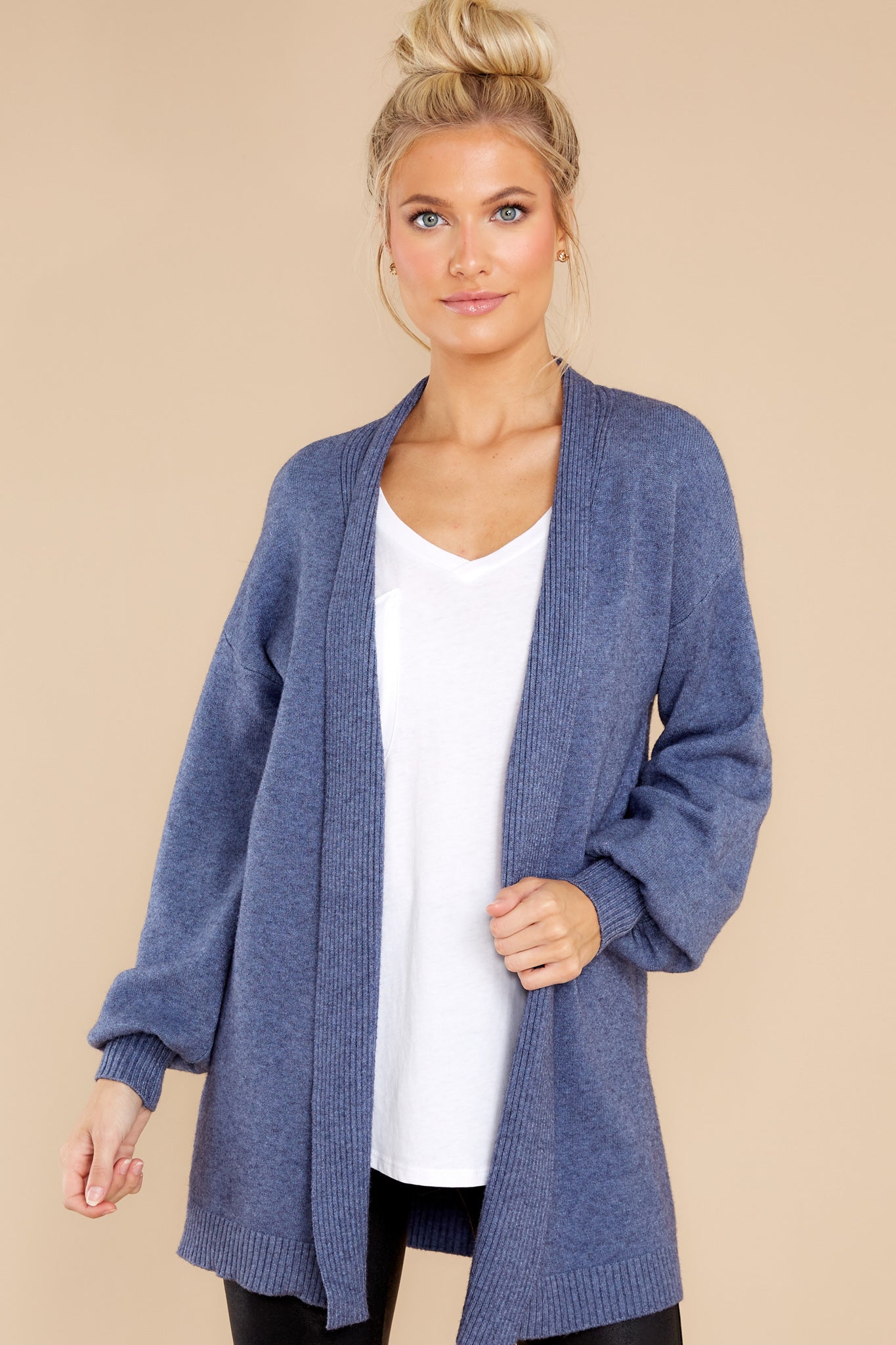 Closely Watching Dusty Blue Cardigan