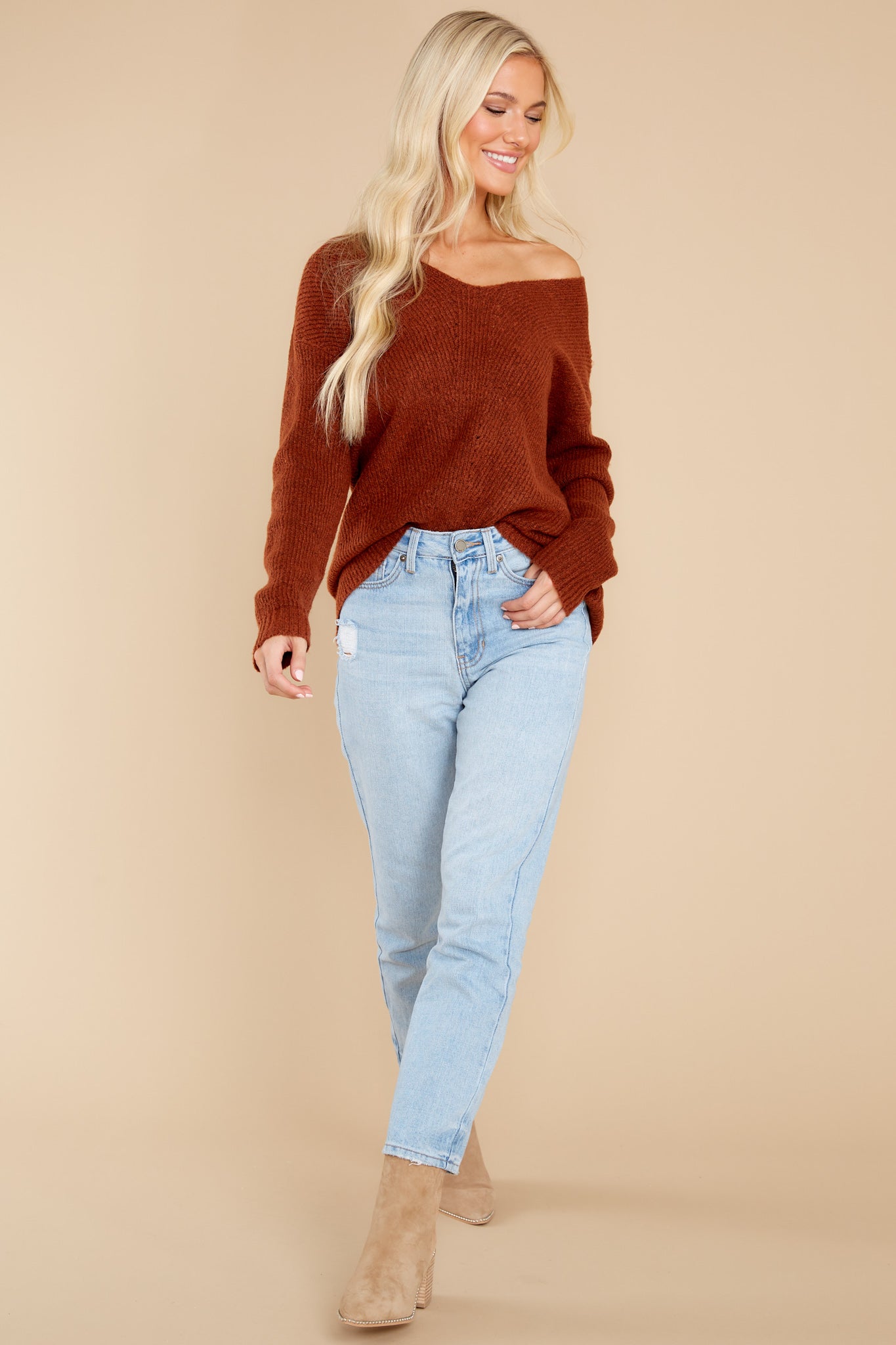 On Repeat Rust Sweater