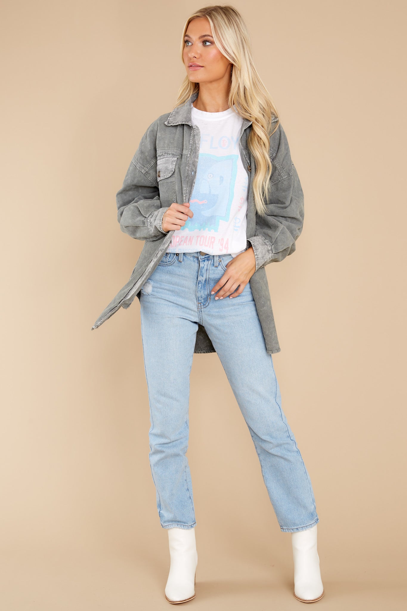Layers To Love Washed Grey Shacket