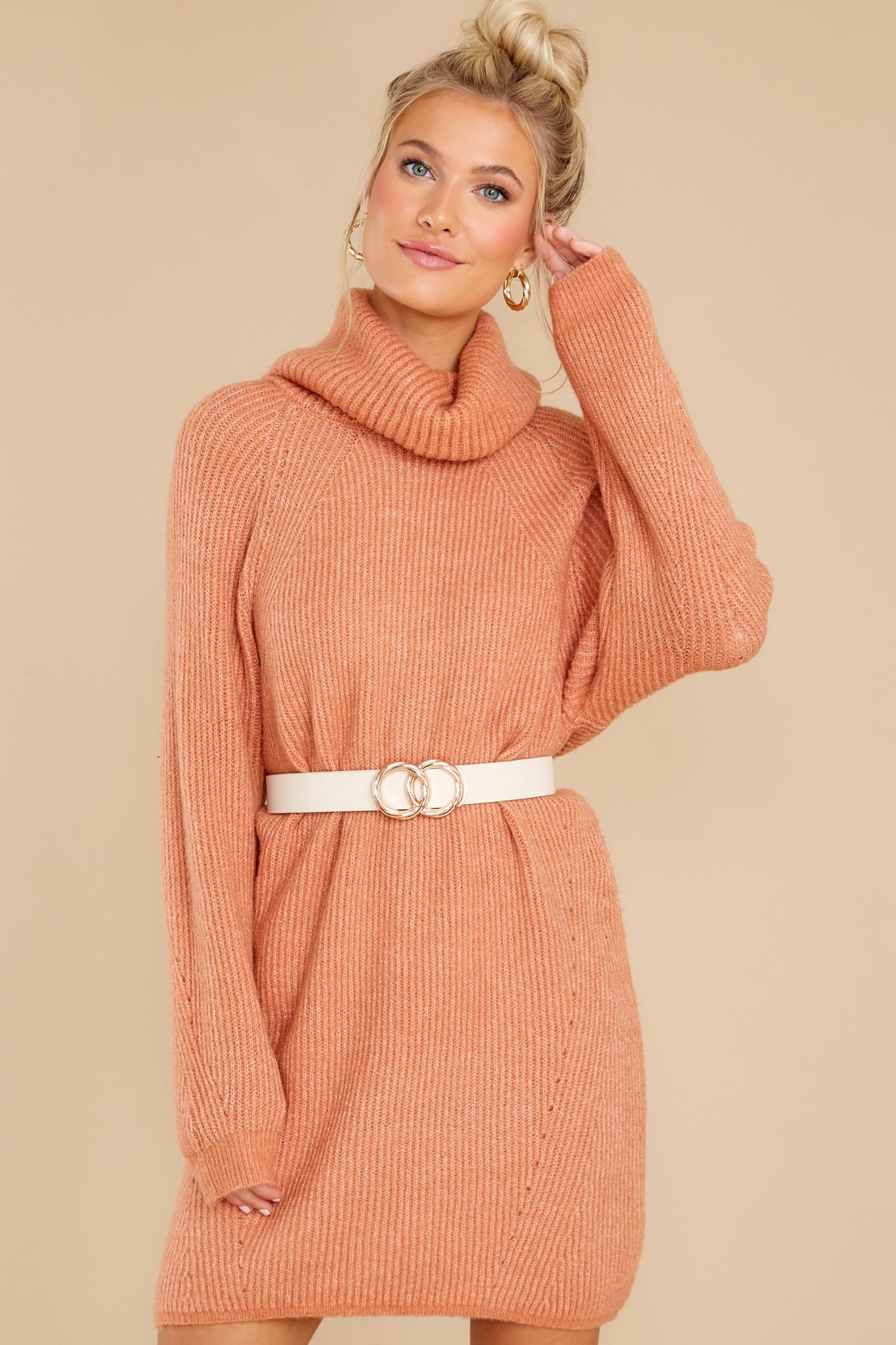 Shift In The Wind Clay Sweater Dress