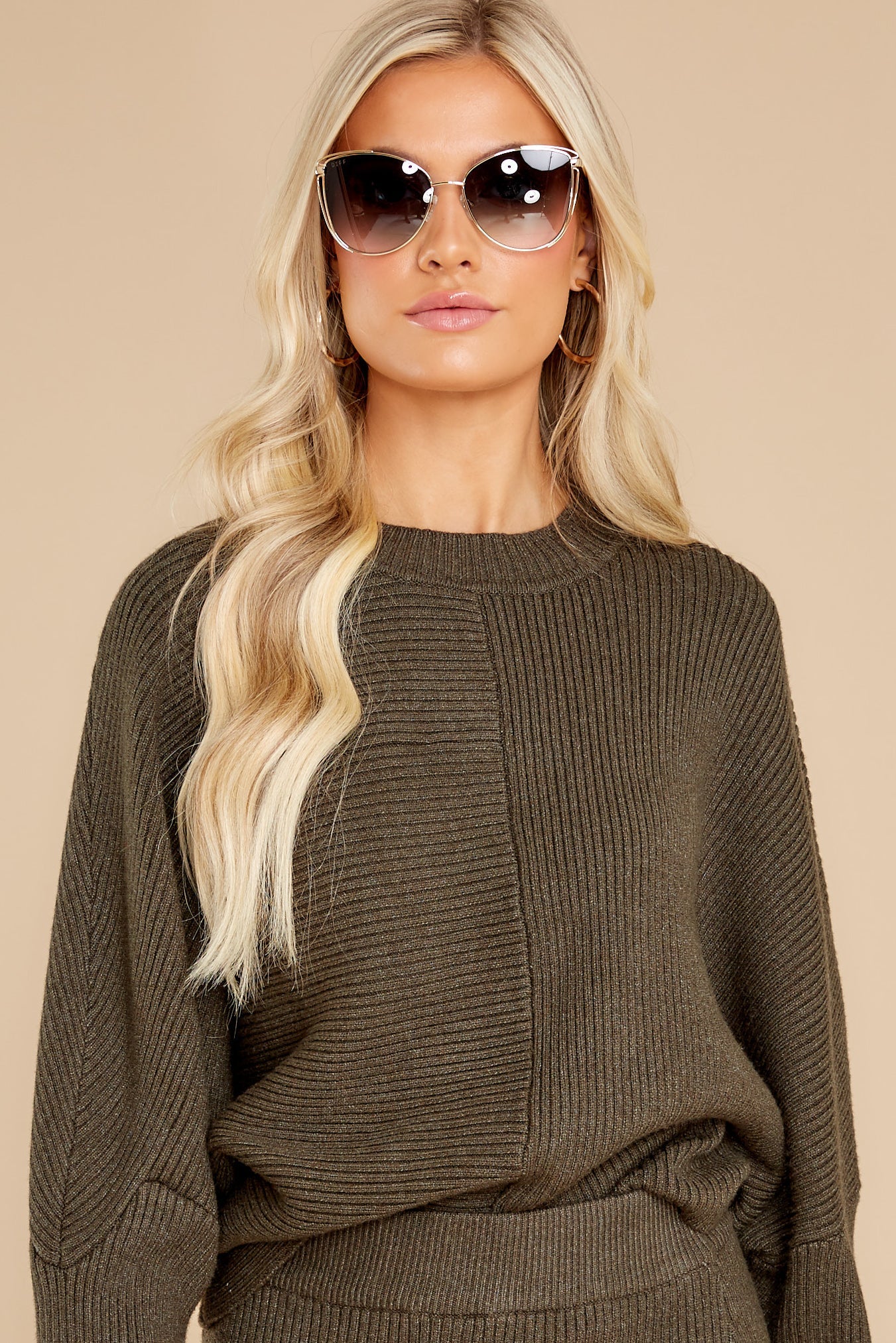 Better Times Olive Sweater