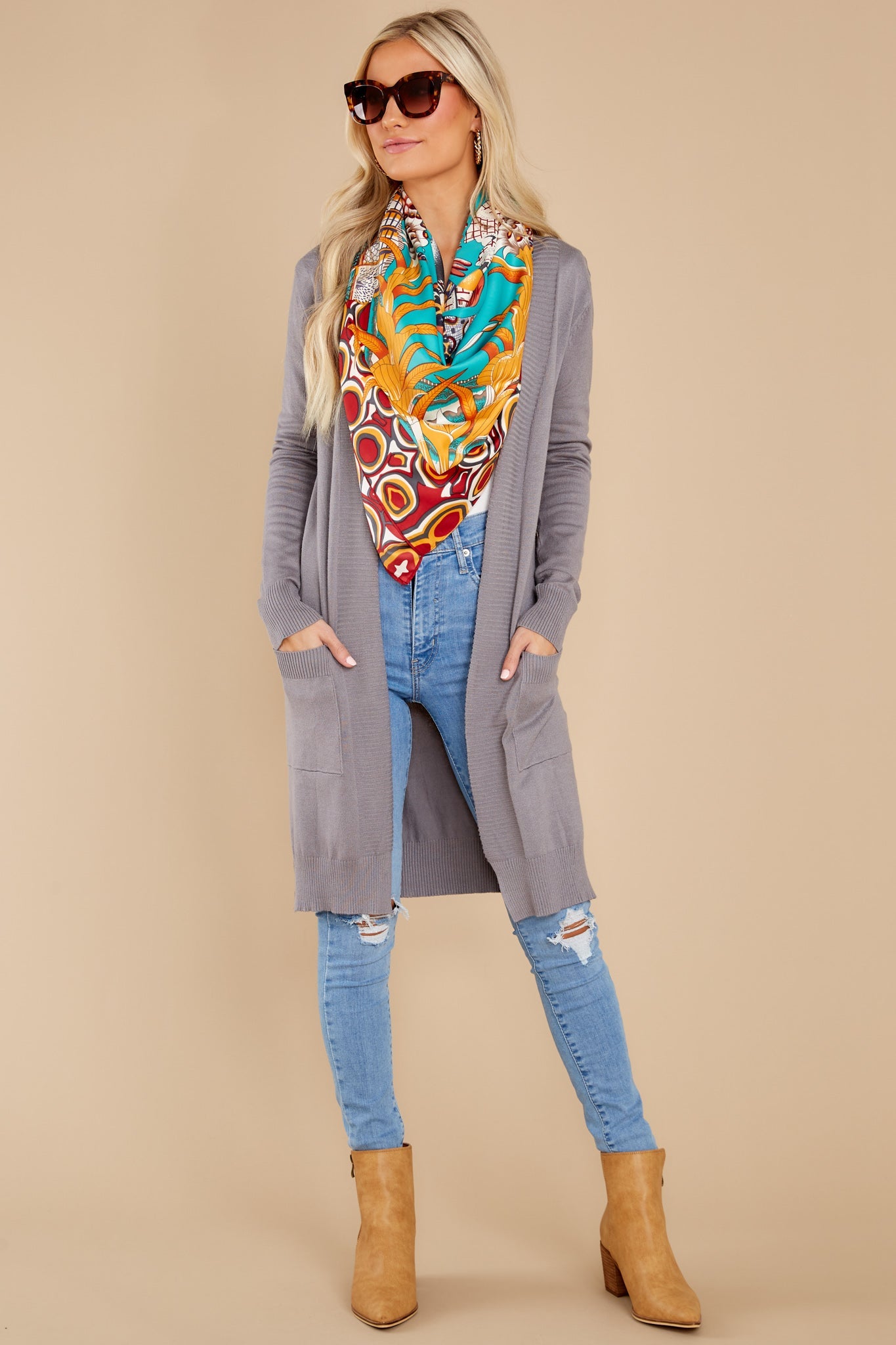 Anticipating This Moment Charcoal Grey Cardigan