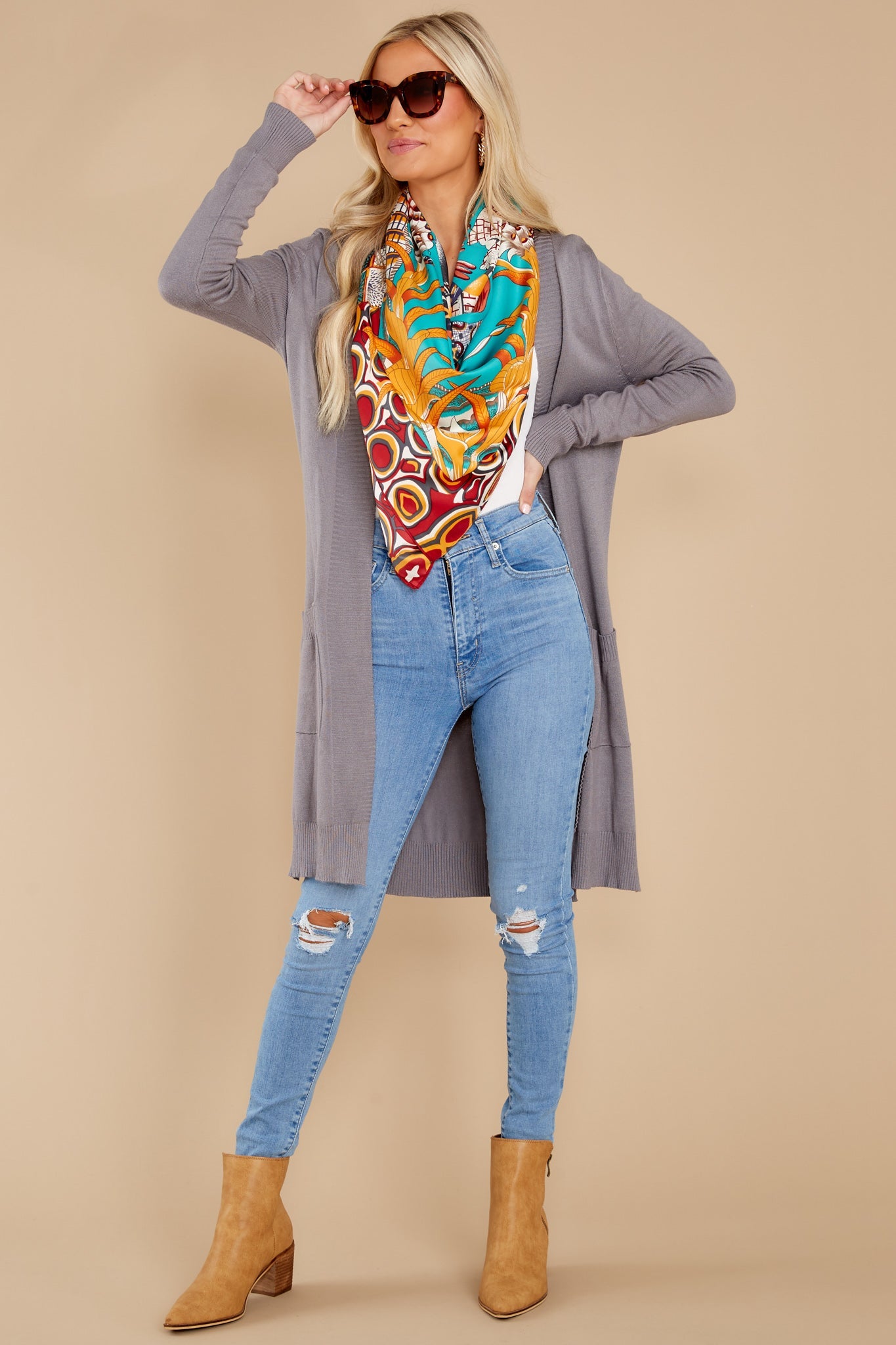 Anticipating This Moment Charcoal Grey Cardigan