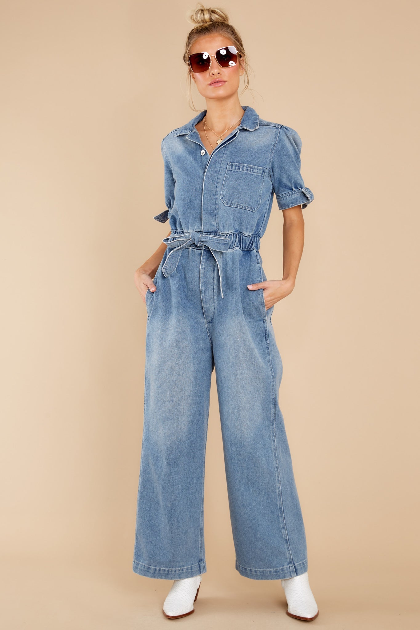Broad Street Strolls Denim Jumpsuit