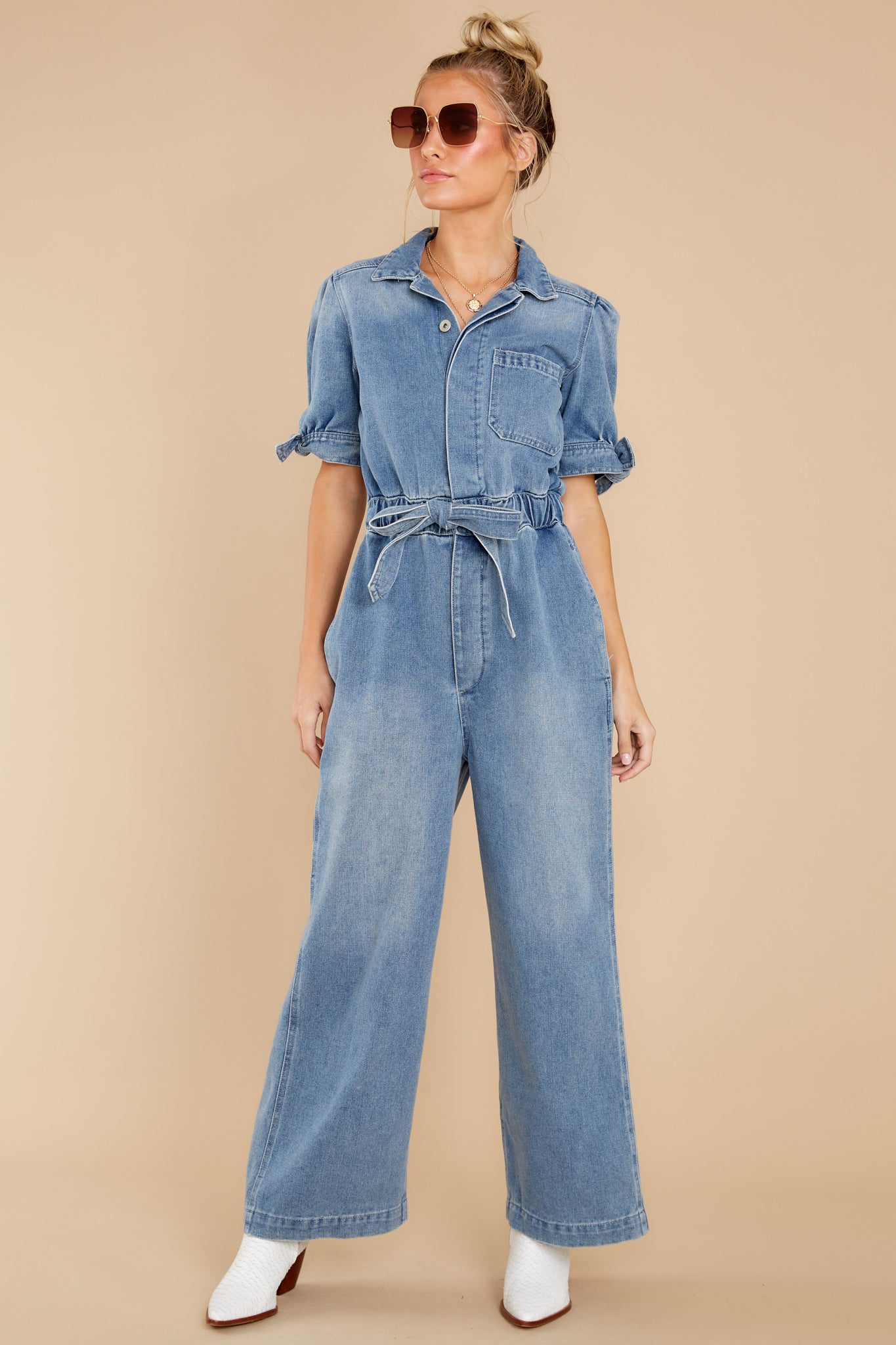Broad Street Strolls Denim Jumpsuit