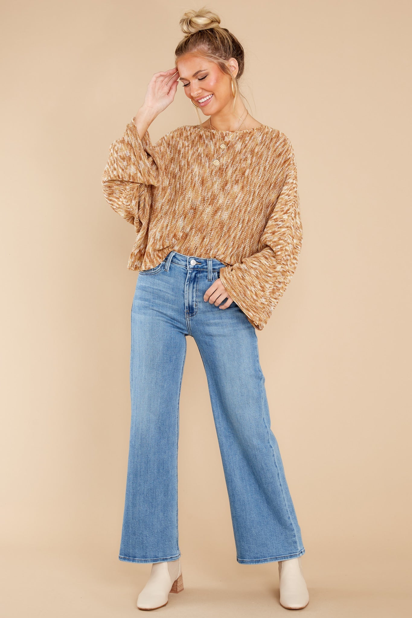 Irresistible Smile Brown Multi Sweater
