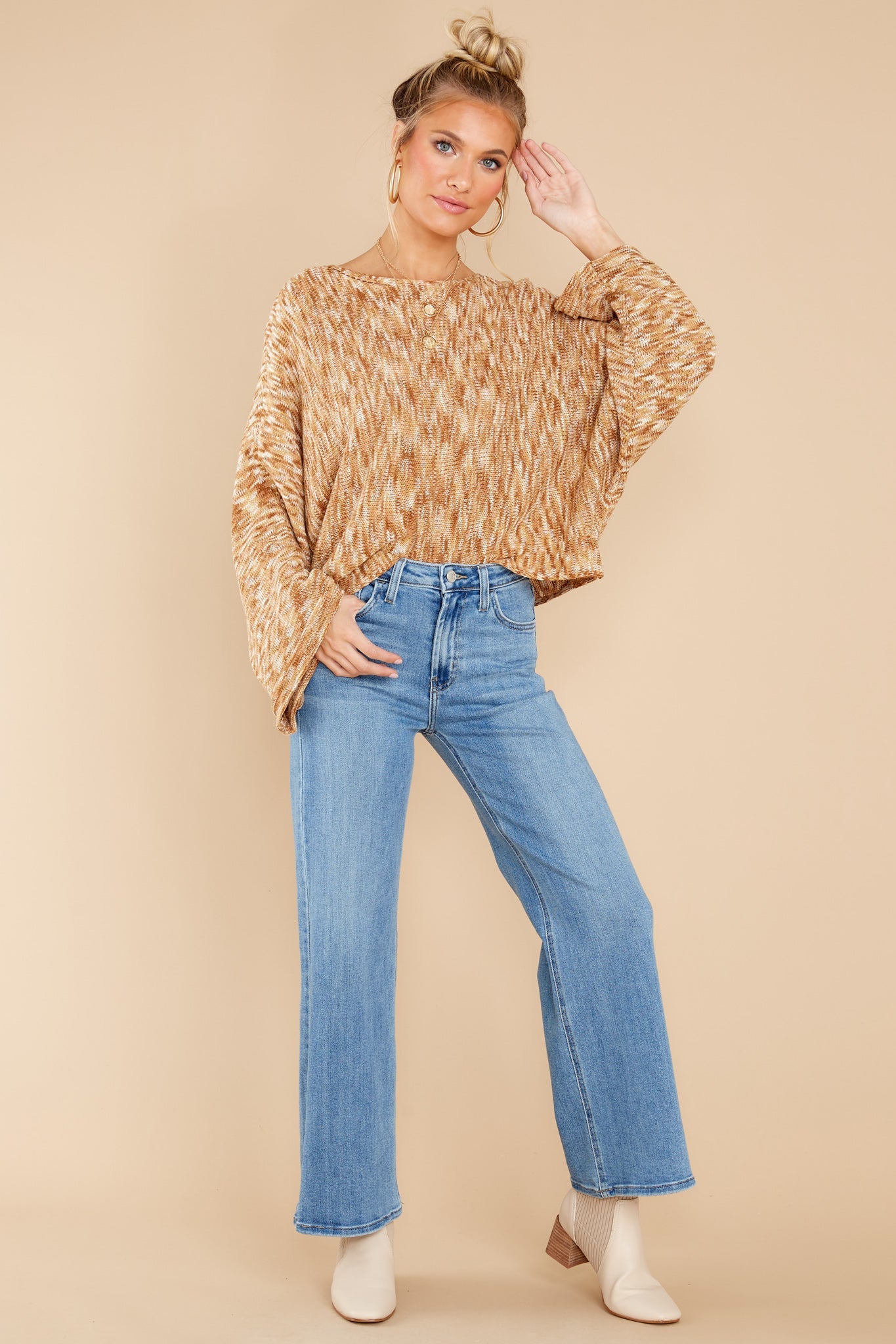 Irresistible Smile Brown Multi Sweater