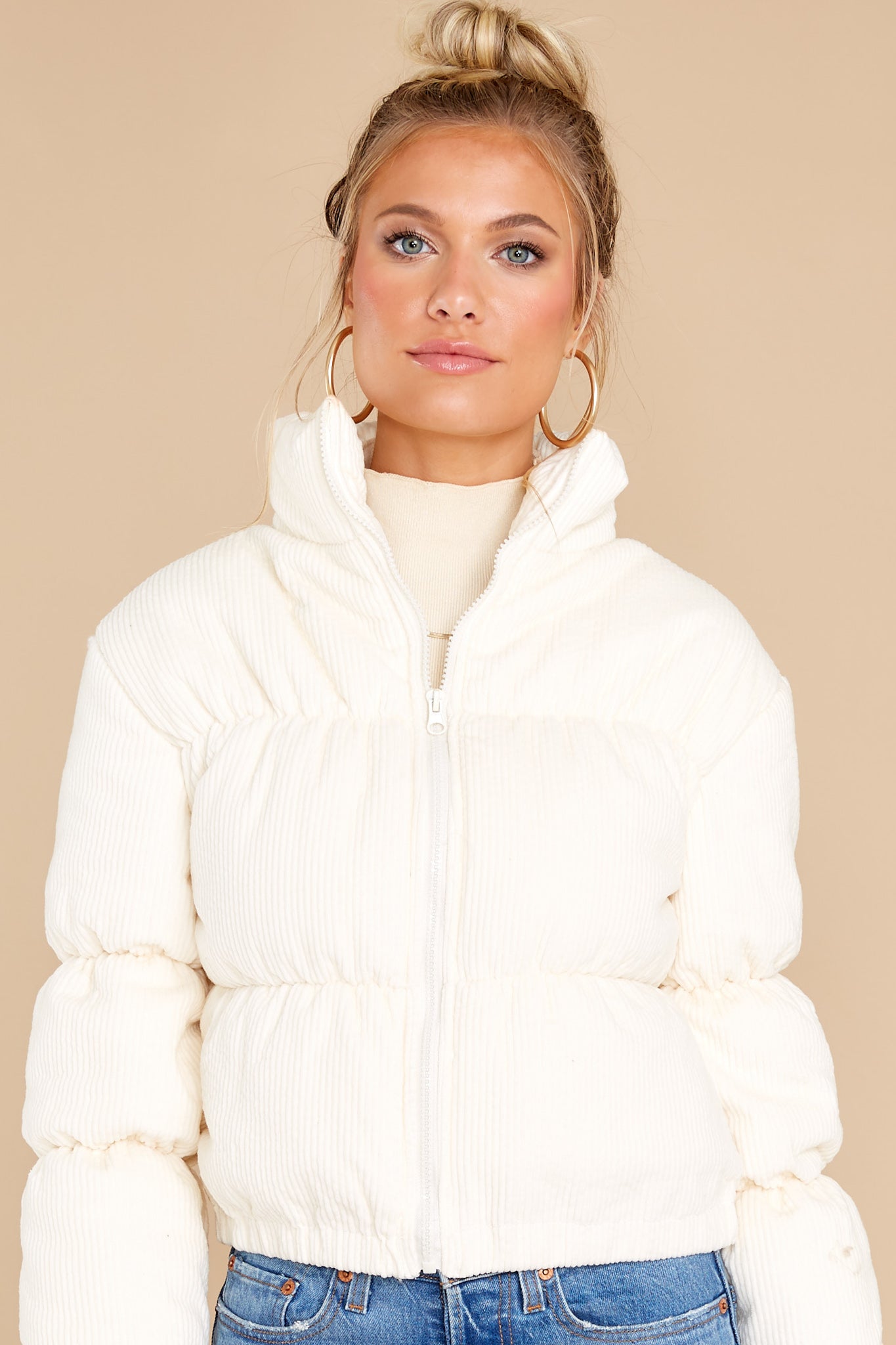 Soft And Sweet White Puffer Jacket