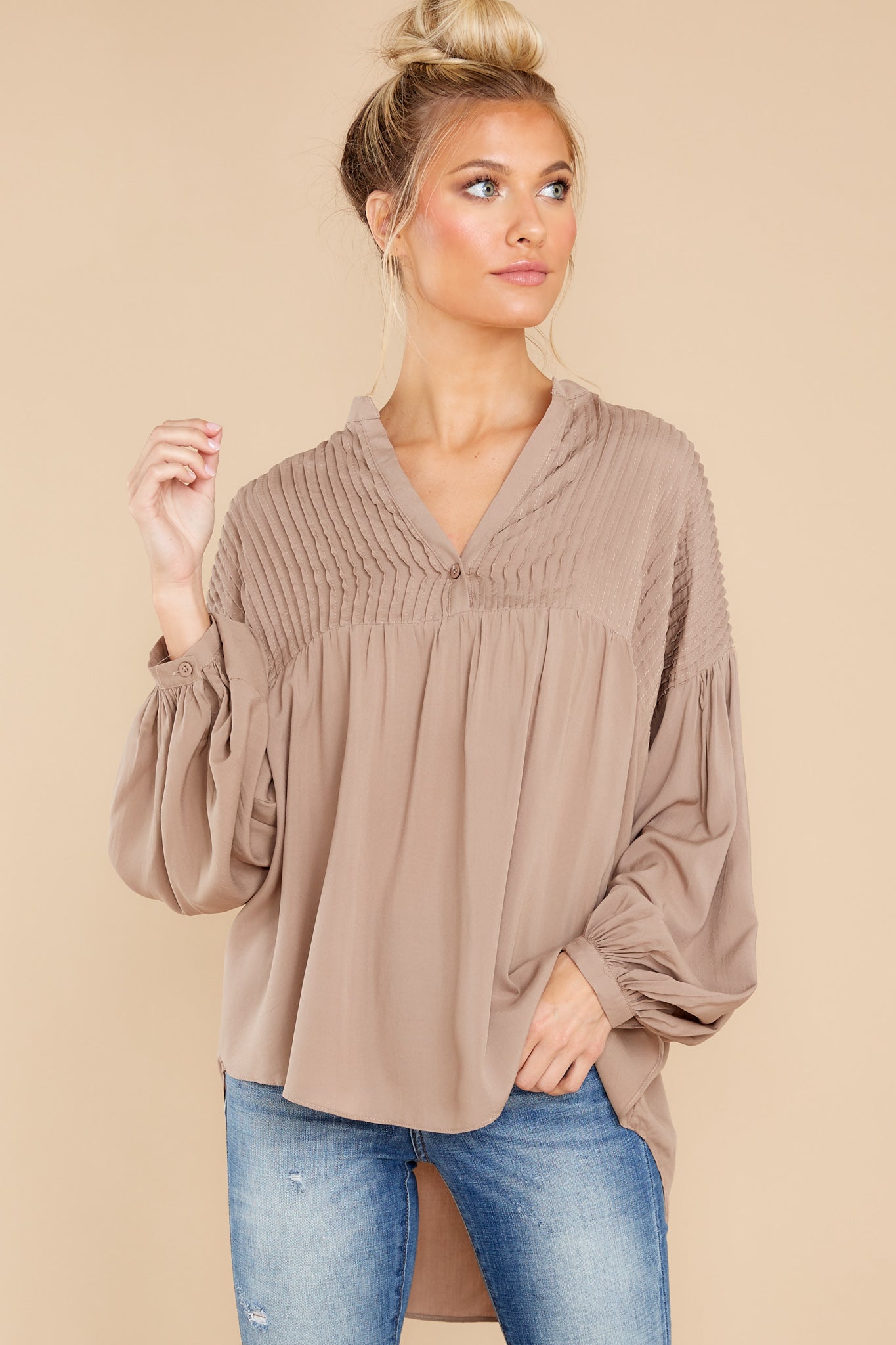 Irreplaceable Feeling Taupe Top