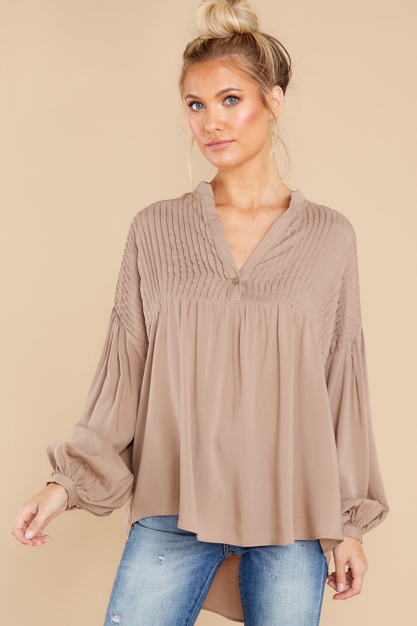Irreplaceable Feeling Taupe Top