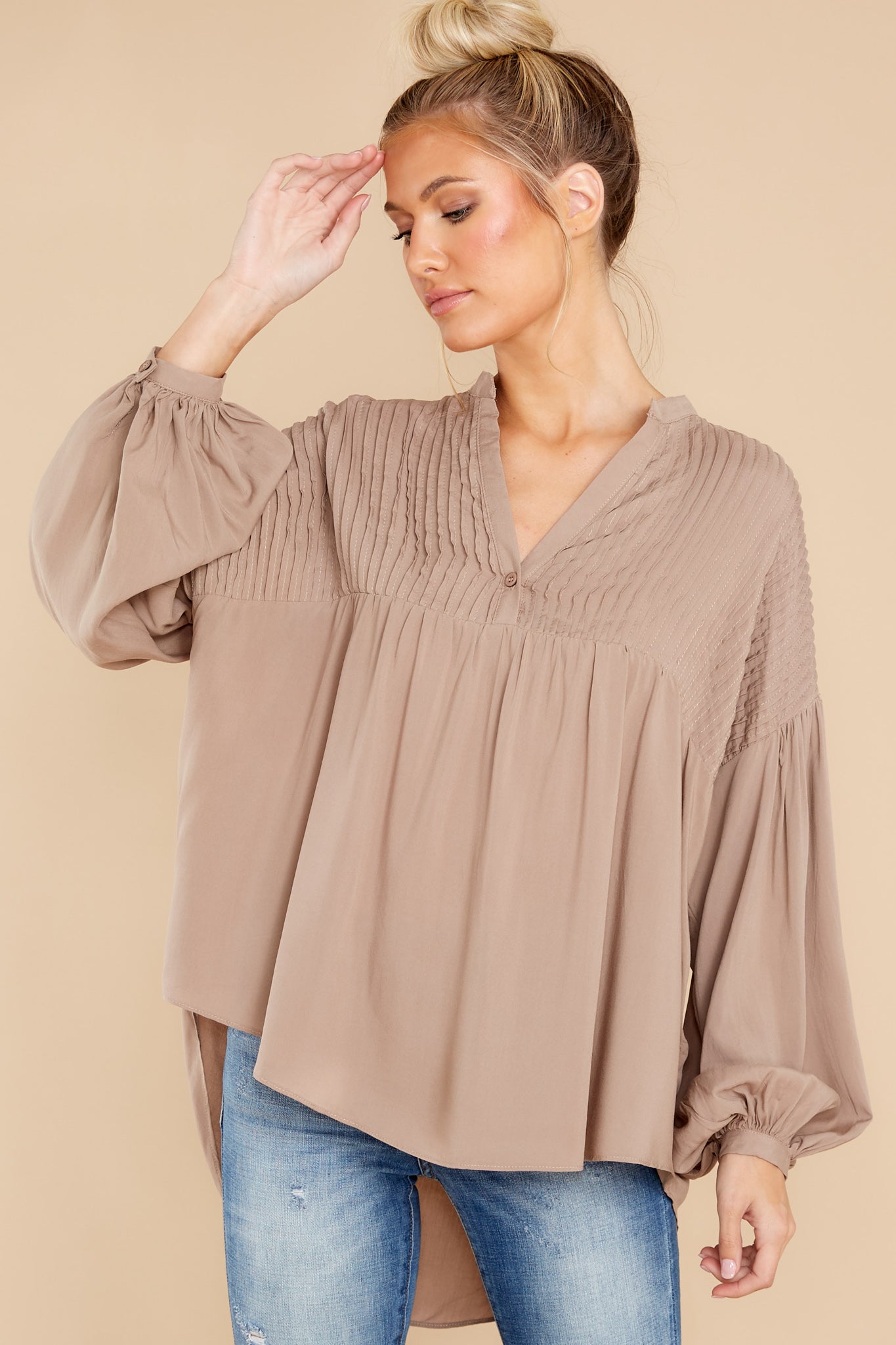Irreplaceable Feeling Taupe Top