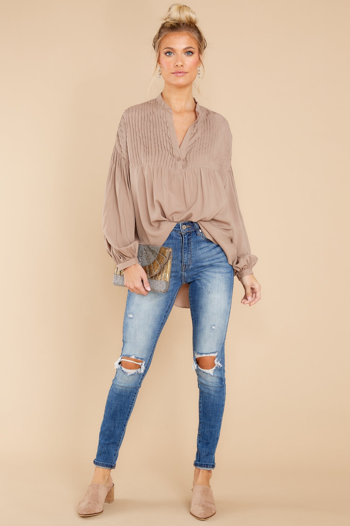 Irreplaceable Feeling Taupe Top