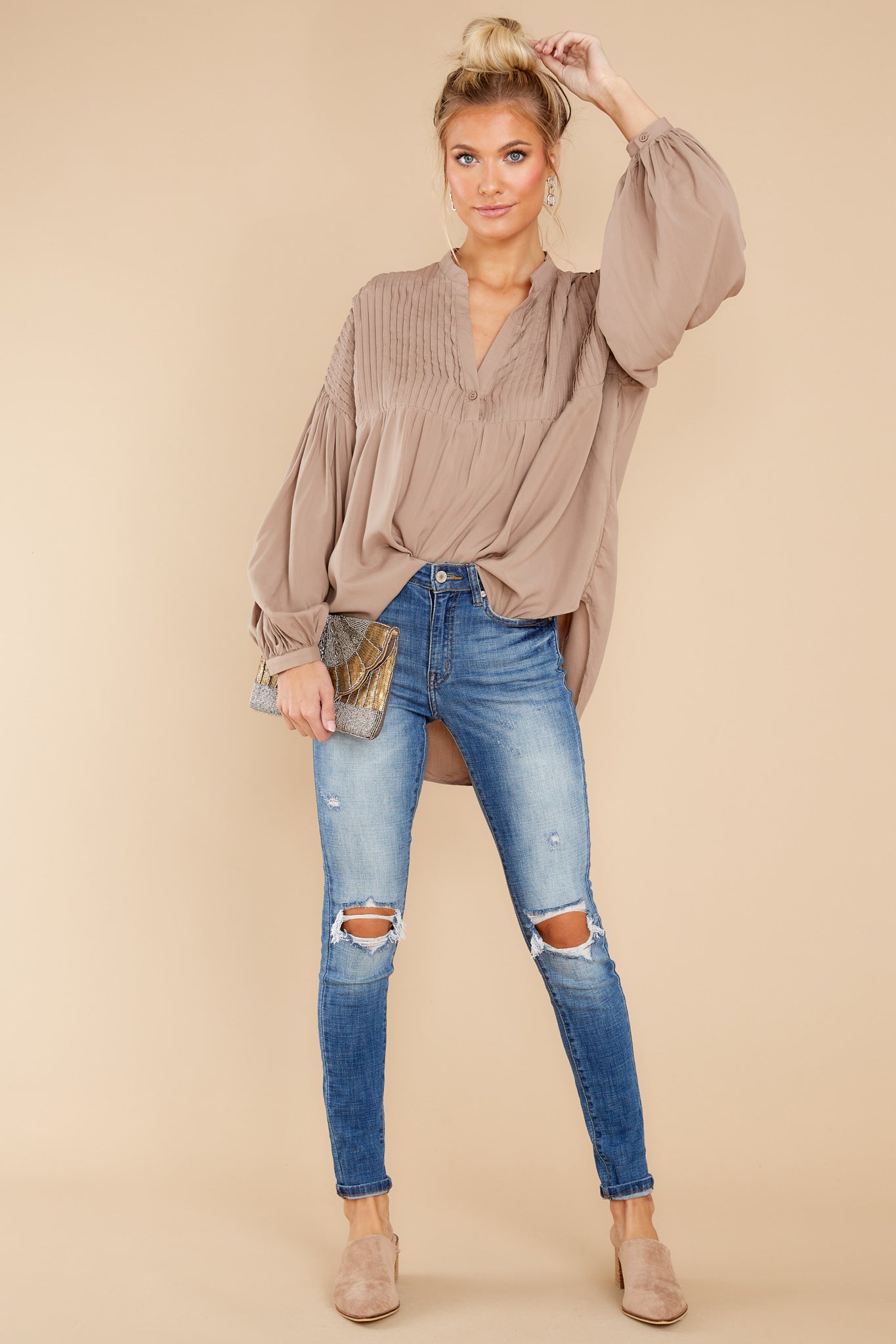 Irreplaceable Feeling Taupe Top