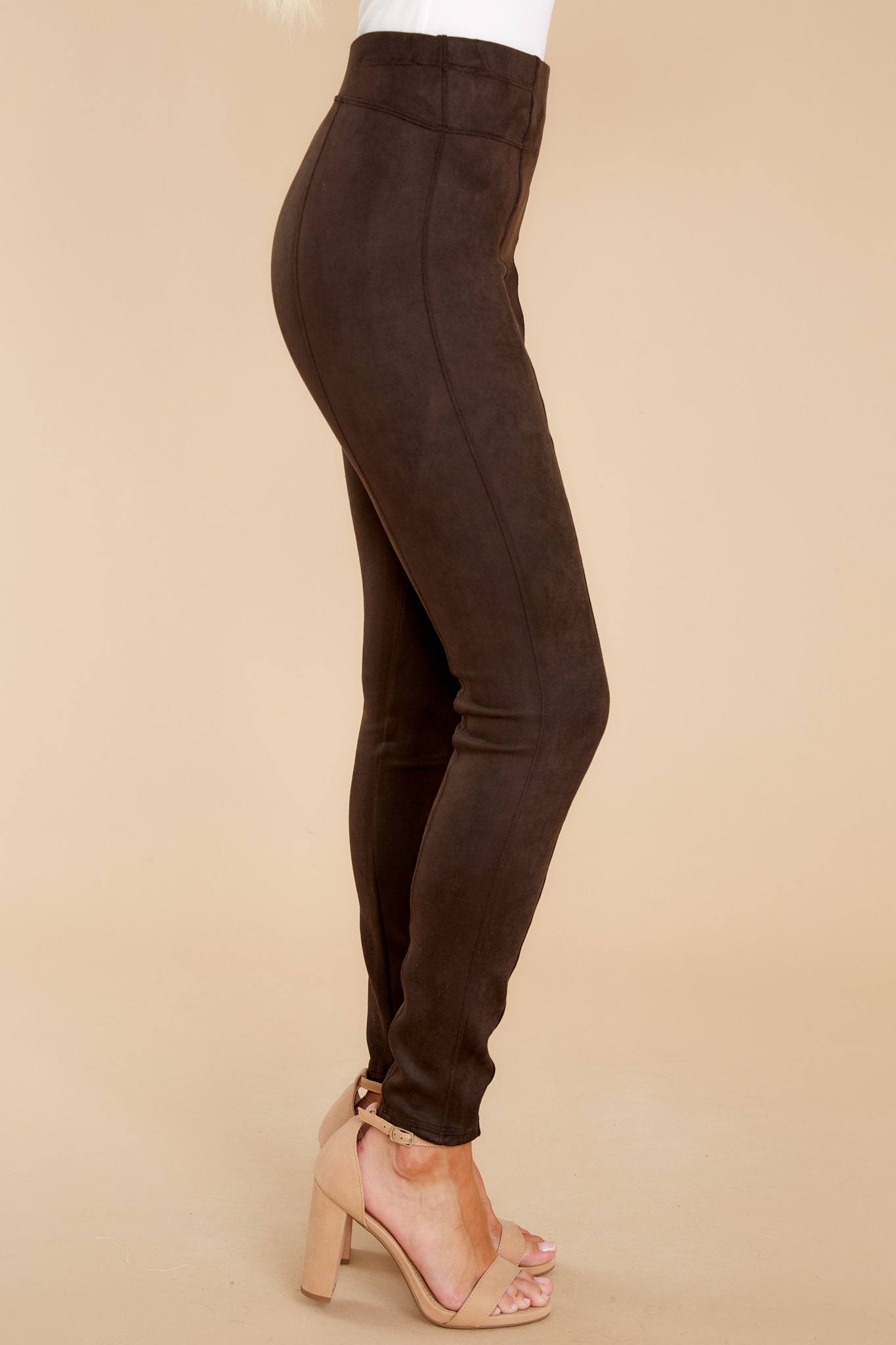 Faux Suede Chocolate Brown Leggings