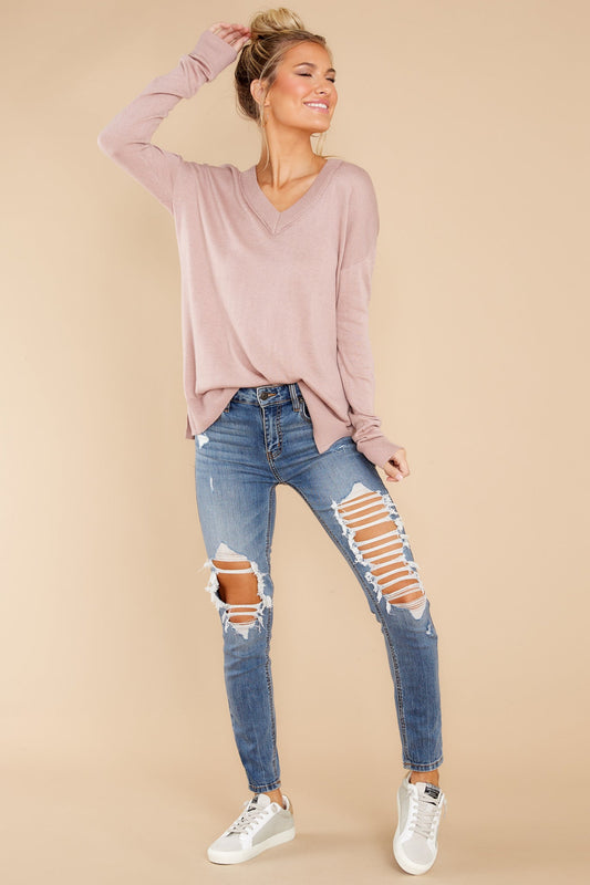 A Touch Away Mauve Sweater