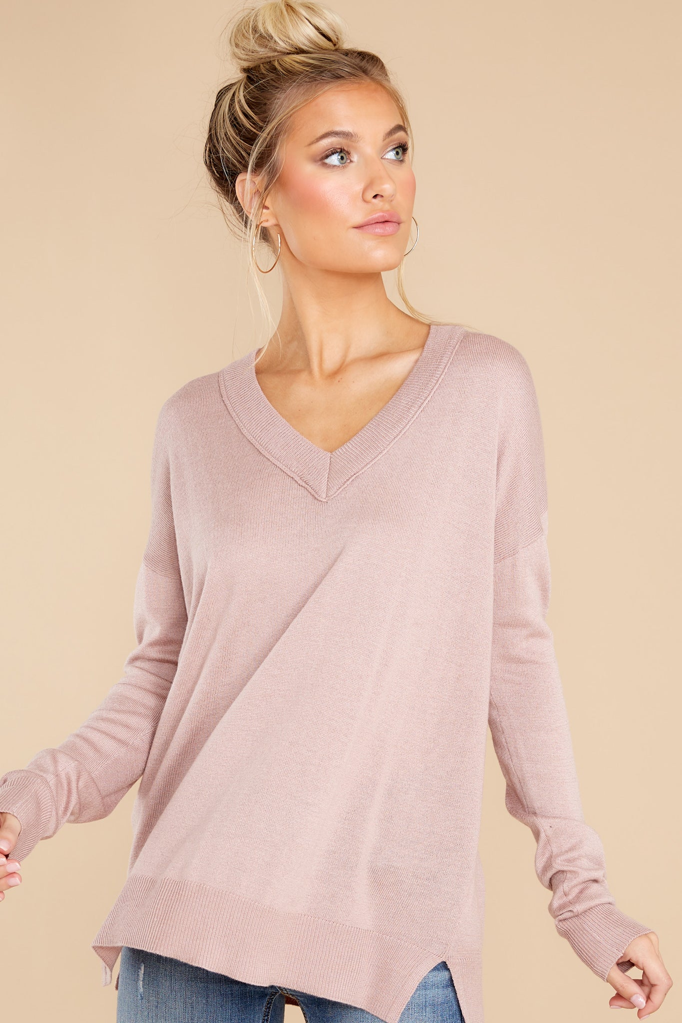 A Touch Away Mauve Sweater