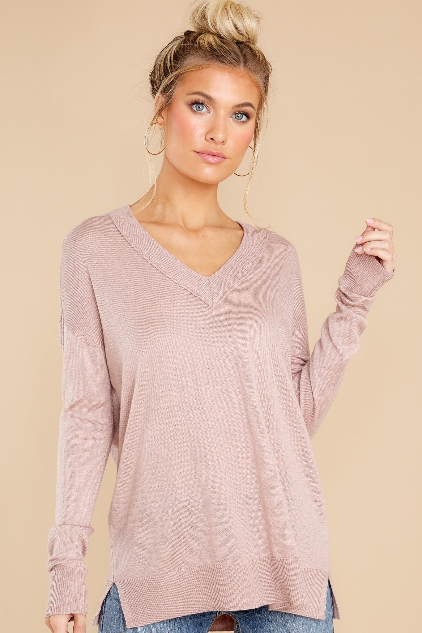 A Touch Away Mauve Sweater