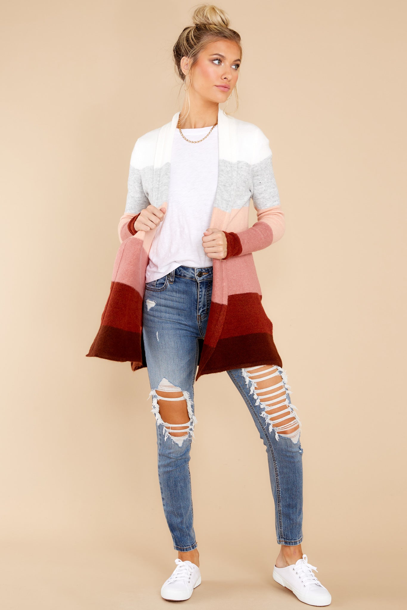 Line Leader Grey Colorblock Cardigan