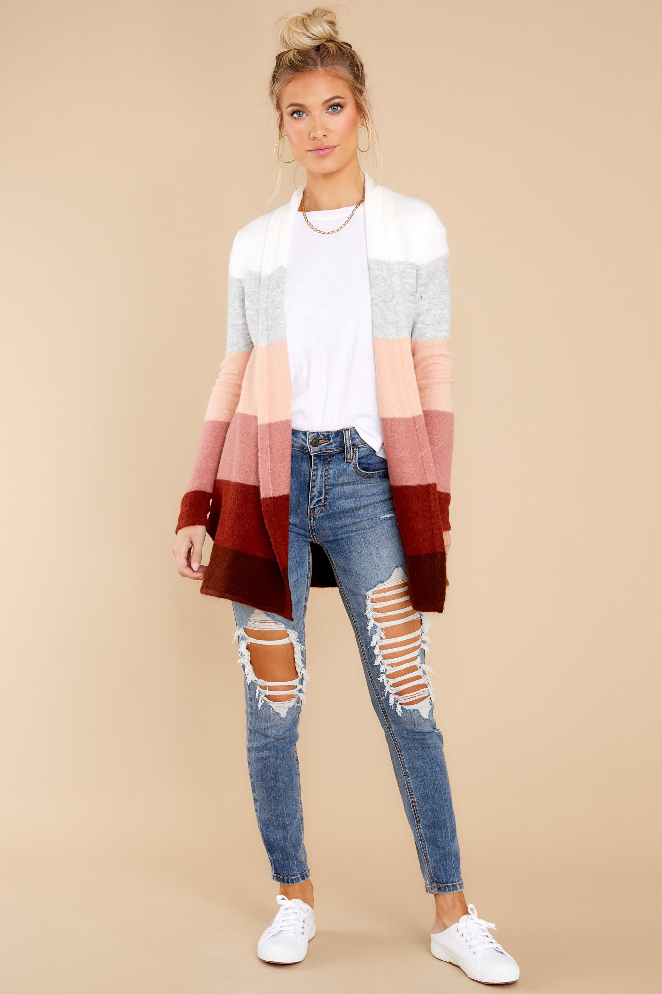 Line Leader Grey Colorblock Cardigan