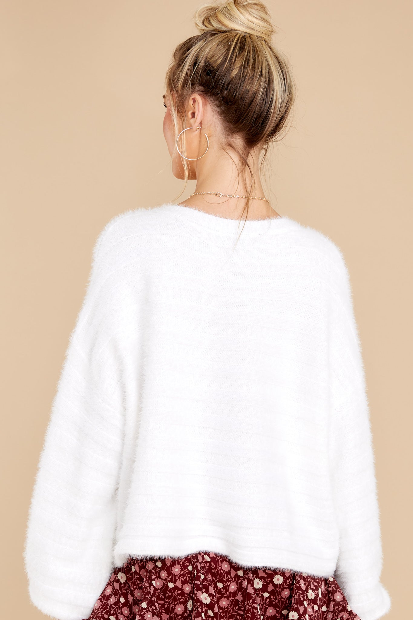 Tell It Like It Is Ivory Eyelash Sweater