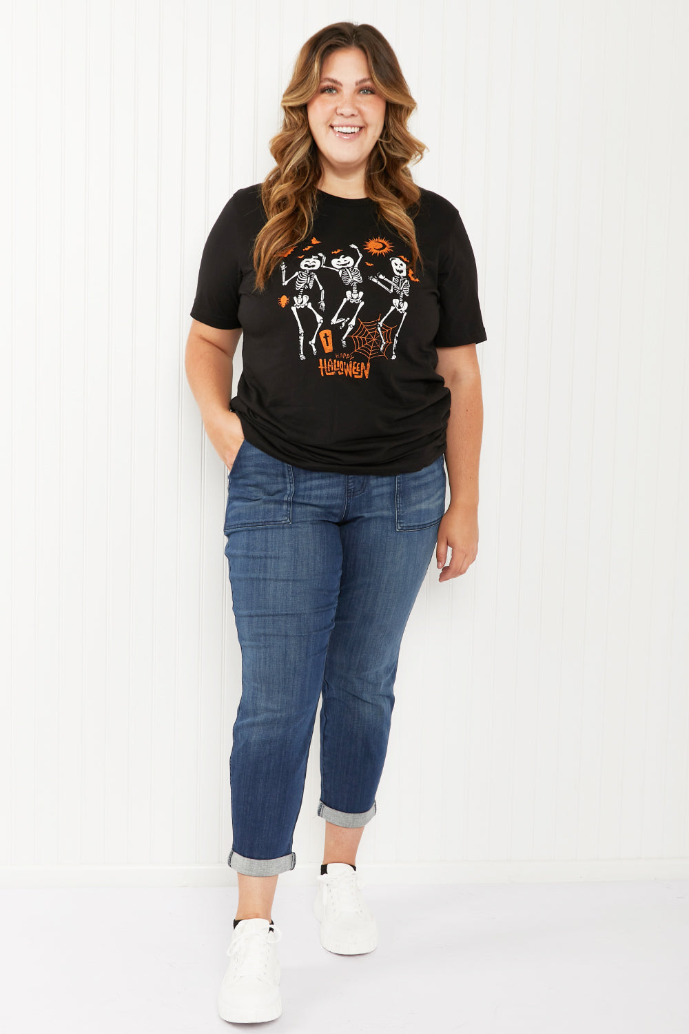 WKNDER Full Size Halloween Skeleton Graphic Tee