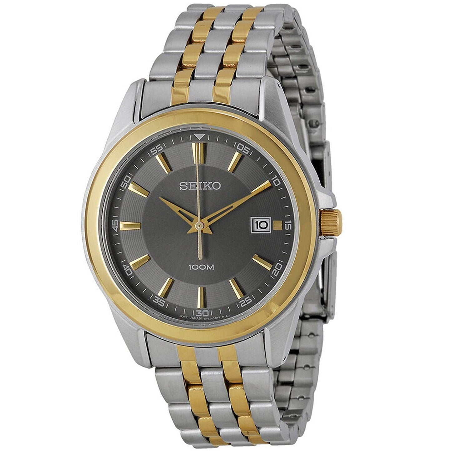 Seiko 41mm Silver and Gold Men's Stainless Steel Watch