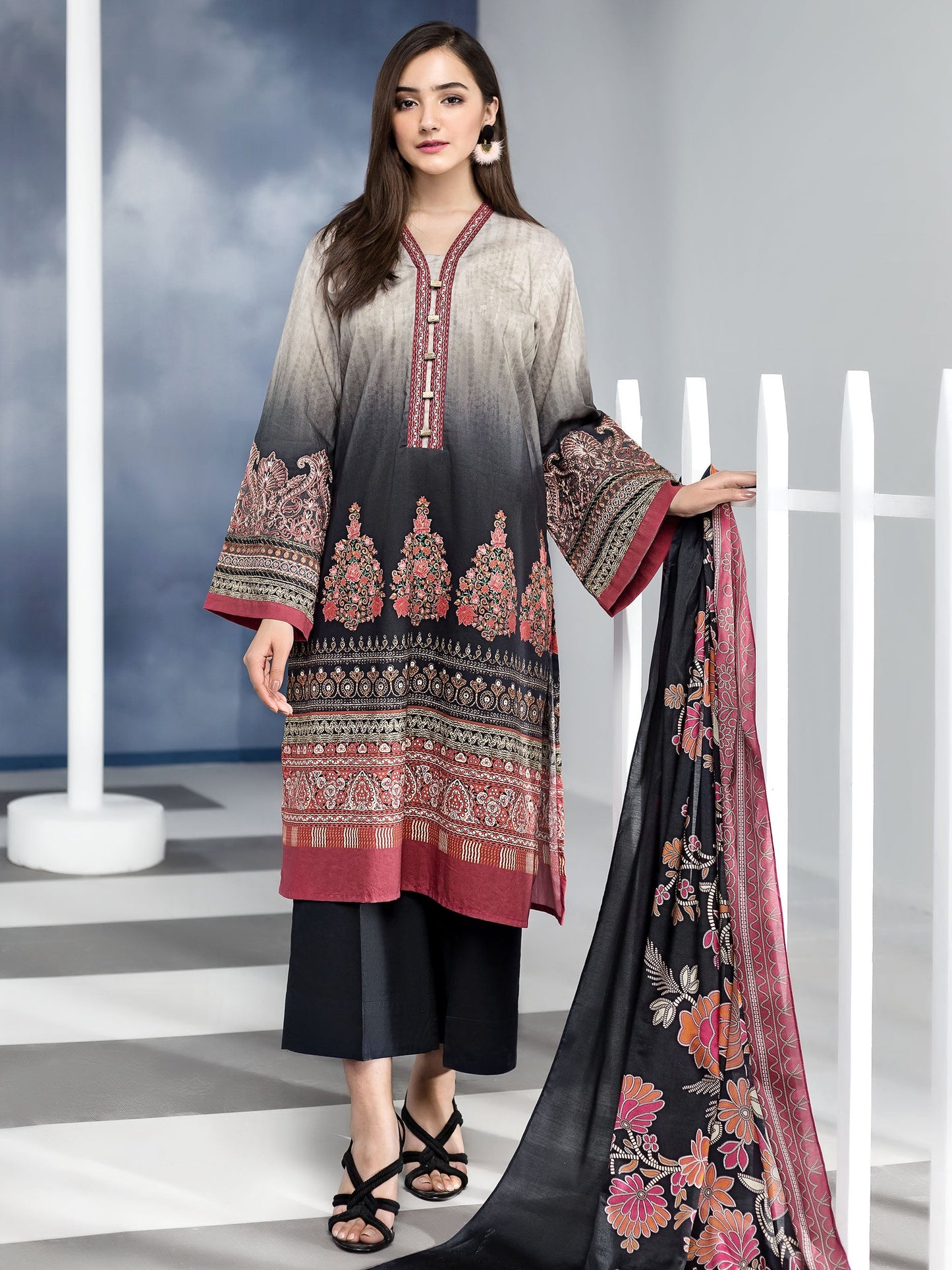 2-Piece Embroidered Lawn Suit