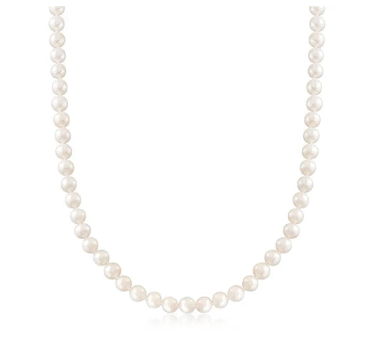 Natural Freshwater Pearl 18 Inch Necklace with 14k Gold