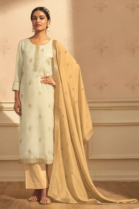 Habutai Silk Kurta with Silk Jacquard Dupatta