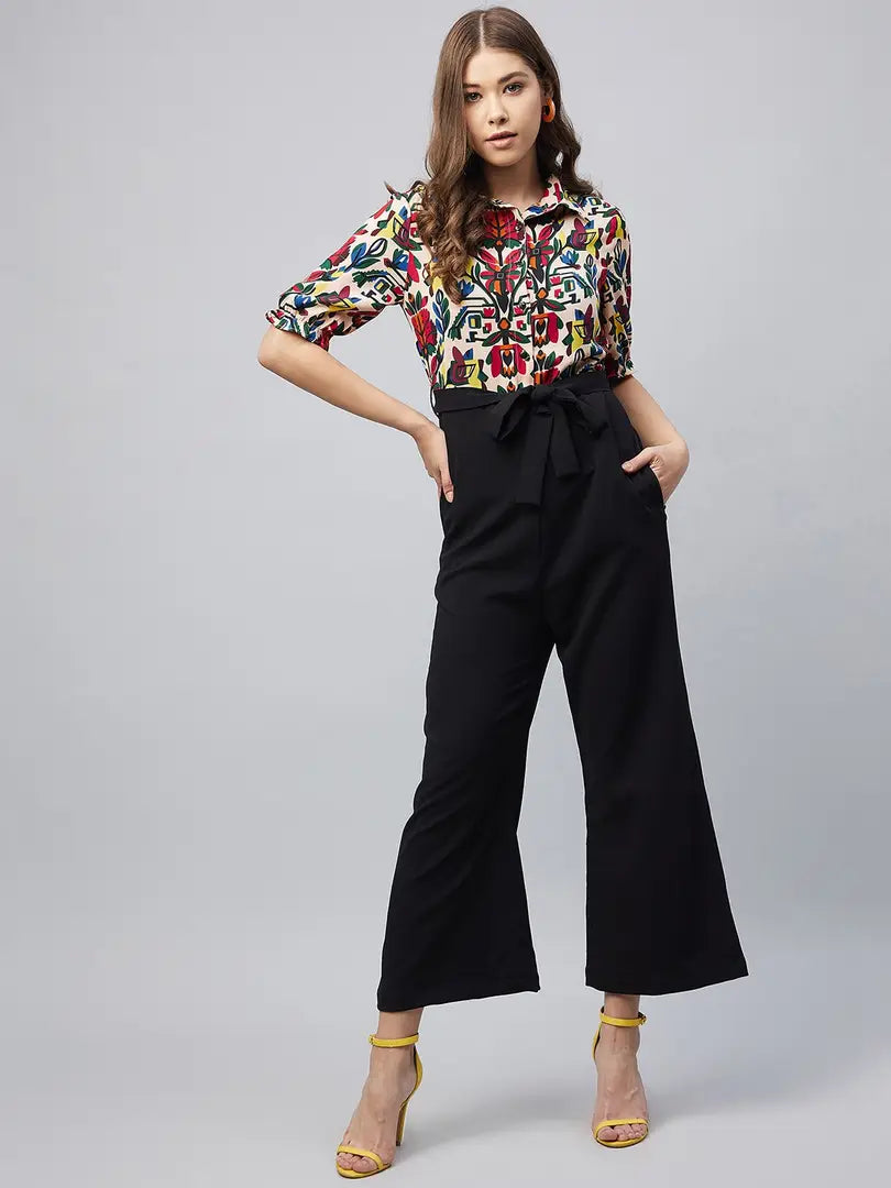 Stylish Polyester Colourblocked Jumpsuit For Women