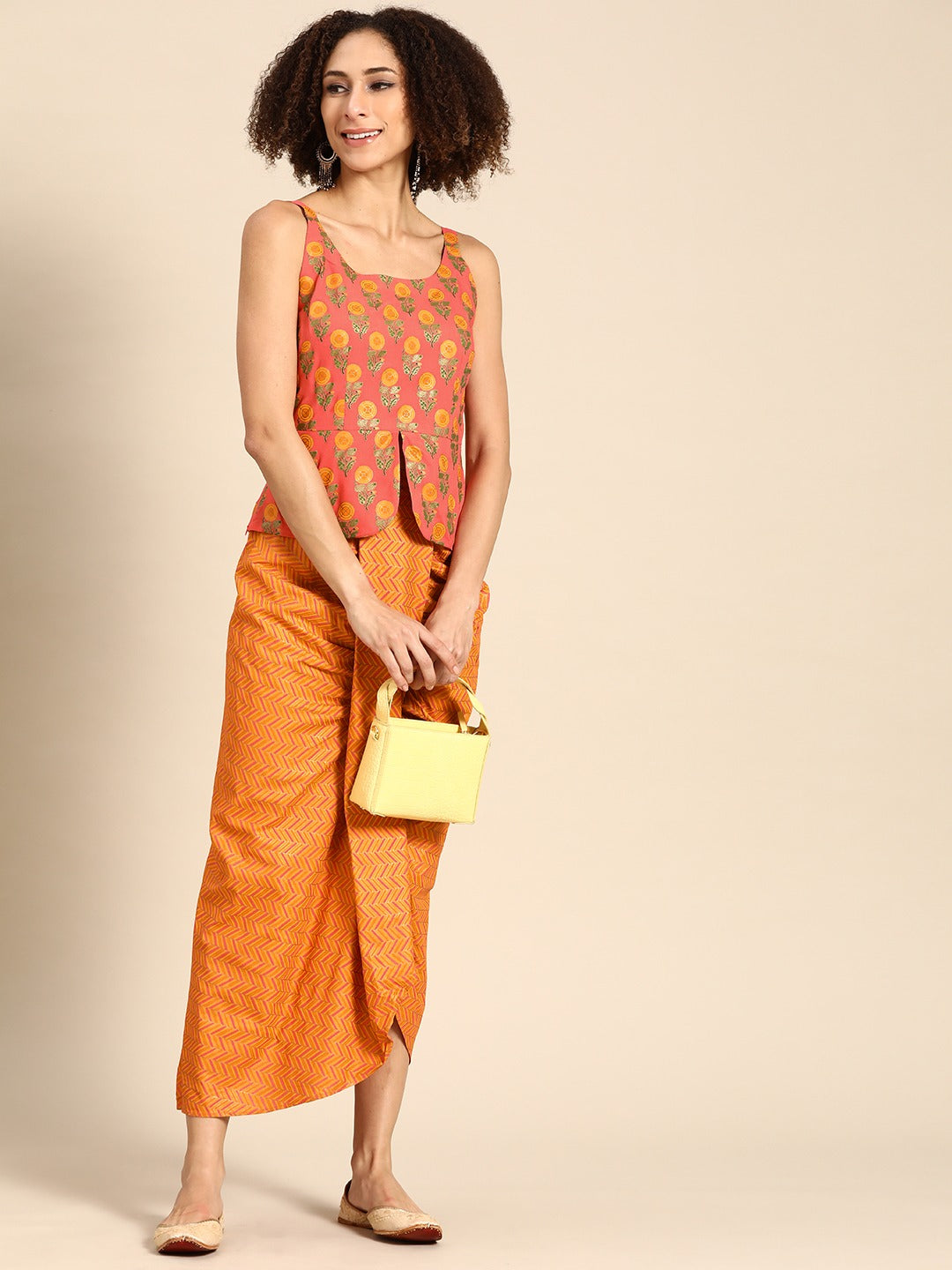 Dhoti Skirt with Long peplum top