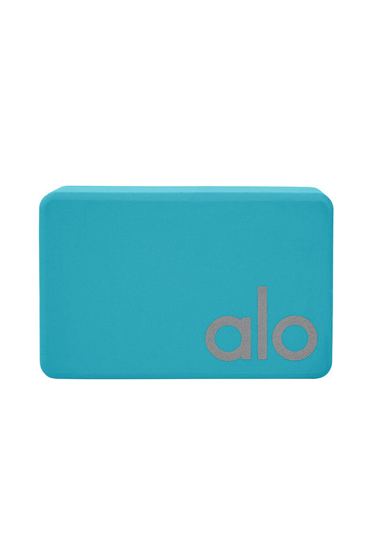 Uplifting Yoga Block - Bright Aqua/Silver