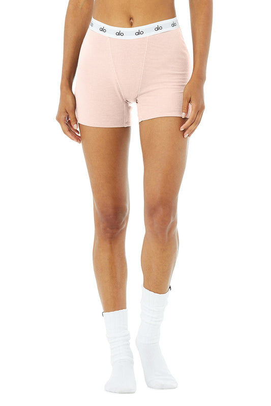 Icon Ribbed Boyshort - Pink Mauve