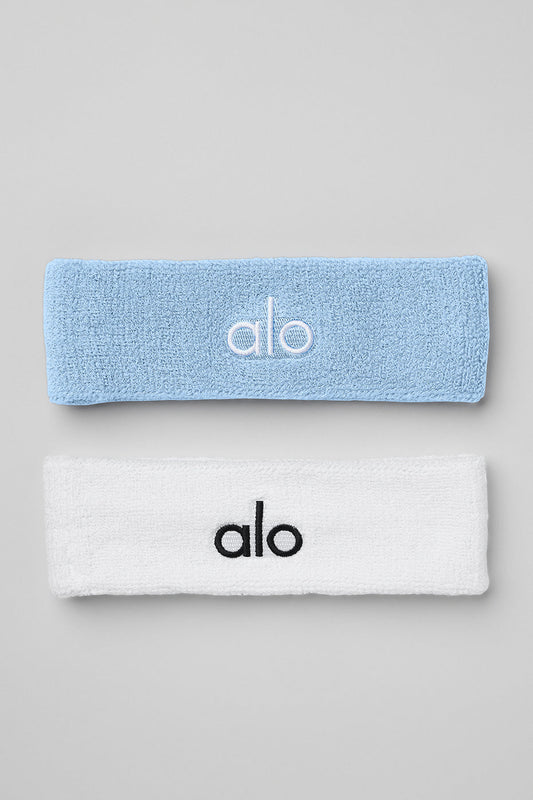 Glow Sweatband (2-Pack) - Tile Blue/White