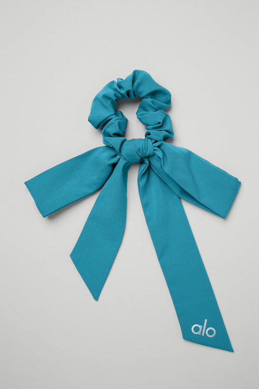Love Knots Tie Scrunchie - Blue Splash