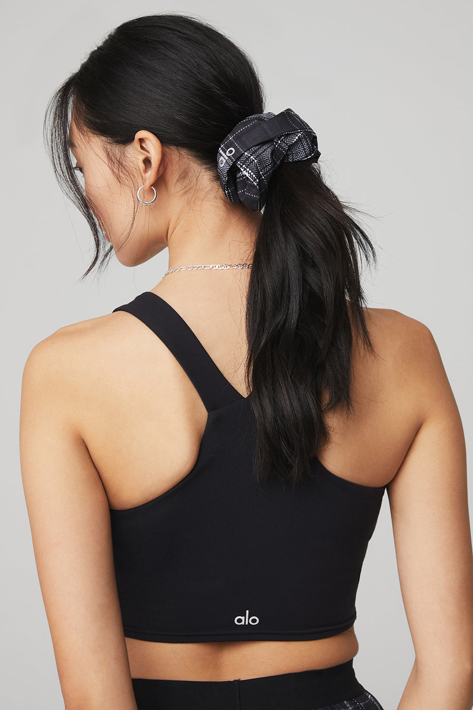 Legacy Plaid Oversized Scrunchie - Black/White