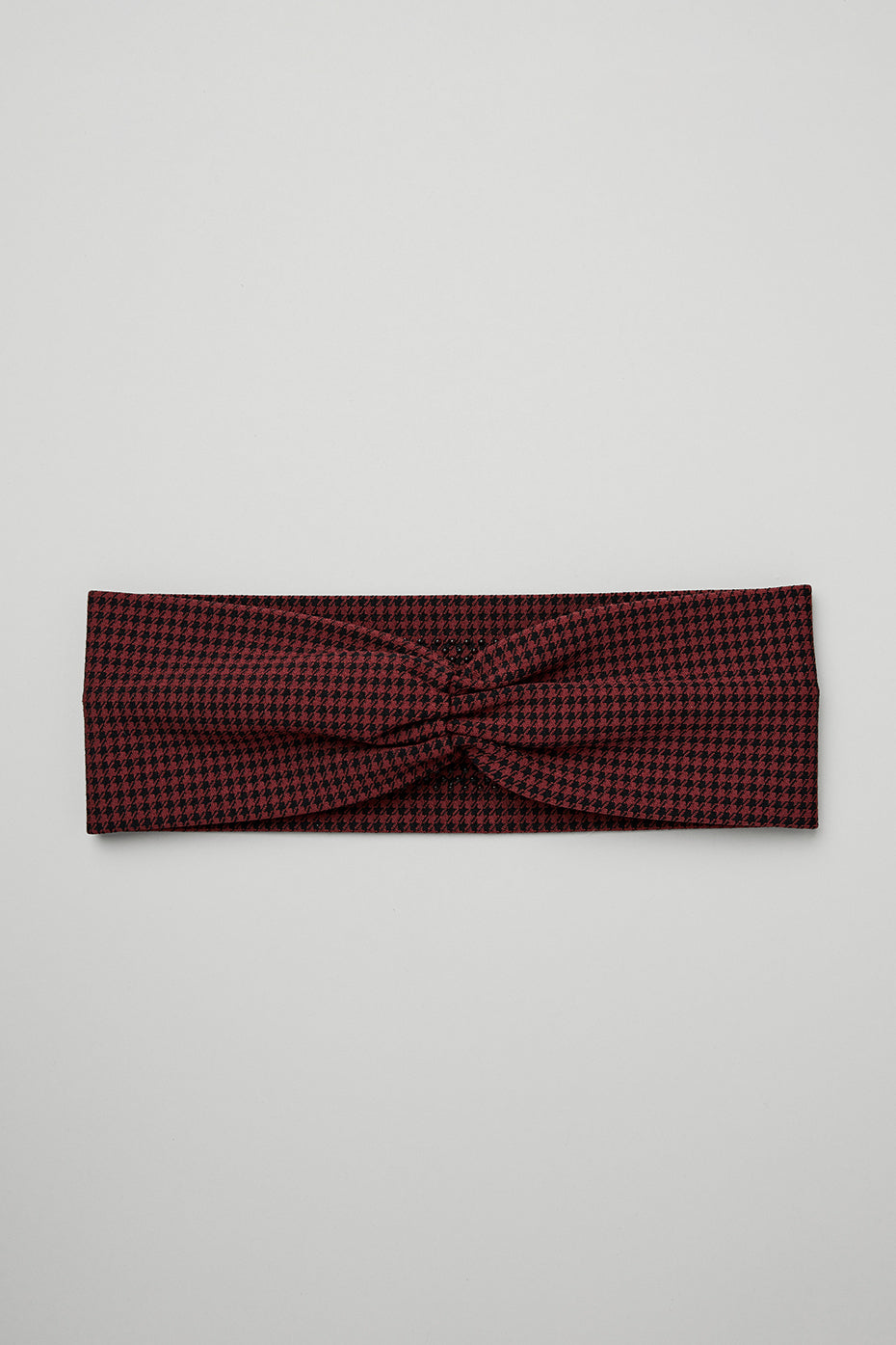 Houndstooth Headband - Cranberry/Black