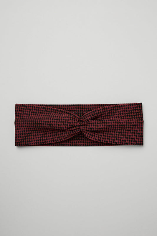 Houndstooth Headband - Cranberry/Black