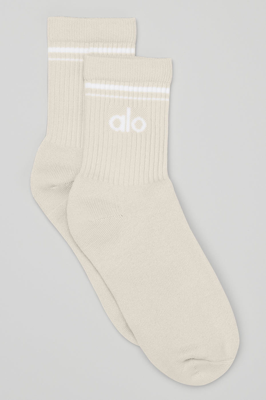 Unisex Half-Crew Throwback Sock - Bone/White