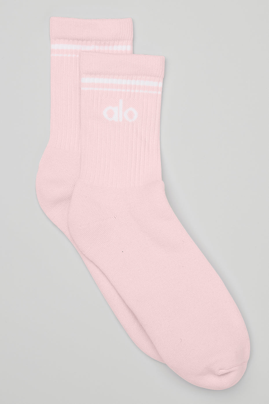 Unisex Half-Crew Throwback Sock - Powder Pink/White