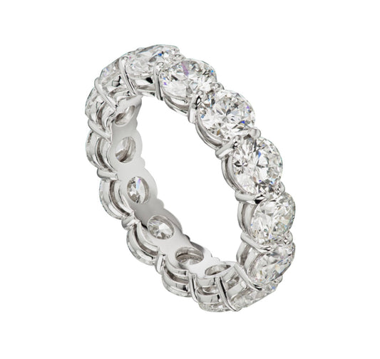 4.00 CTW DEW Diamondeere Eternity Band in 14K White Gold Plate