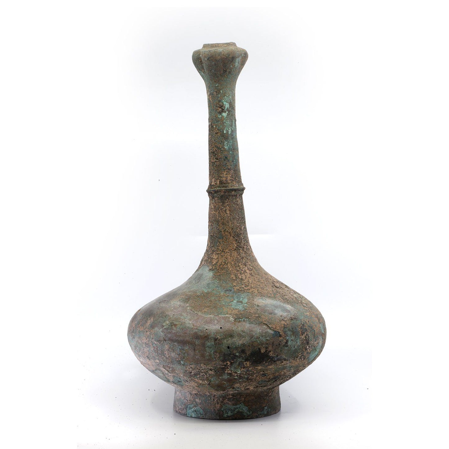 A Han Dynasty Garlic Head Bronze Hu Jar, ca. 206 BCE - 220 CE