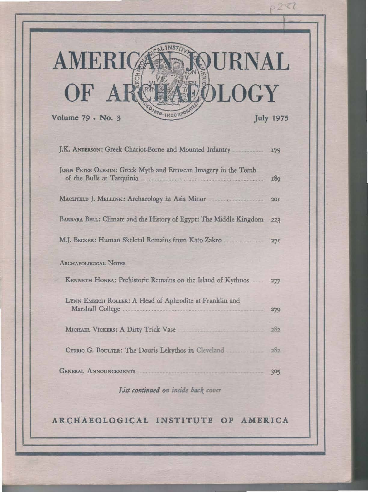 American Journal of Archaeology Vol. 79  No. 3, July 1975