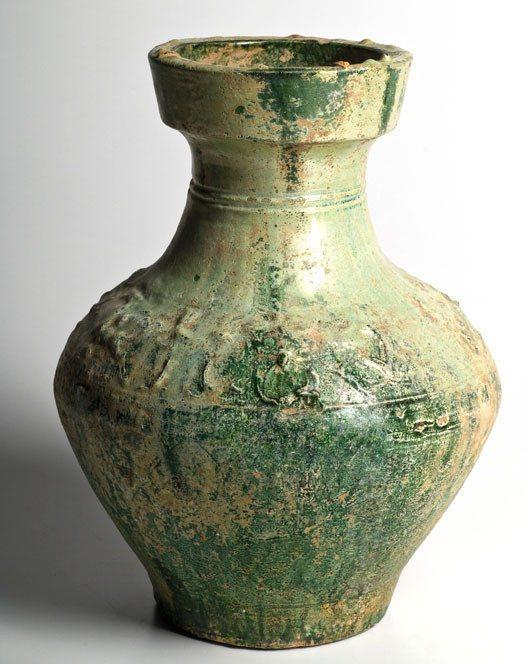 A large Chinese Green Glazed Hu, Eastern Han Dynasty, 25 - 220 CE