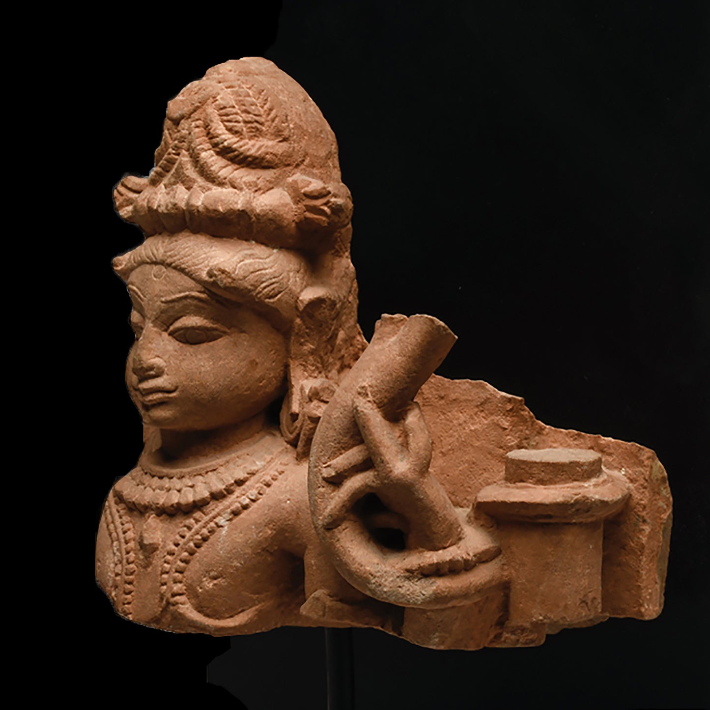 An Indian Red Sandstone Figural Fragment, Middle Periods, ca. 10th - 12th century CE