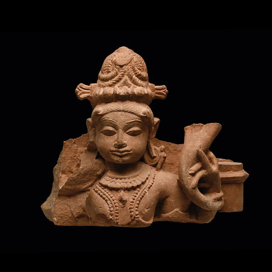 An Indian Red Sandstone Figural Fragment, Middle Periods, ca. 10th - 12th century CE